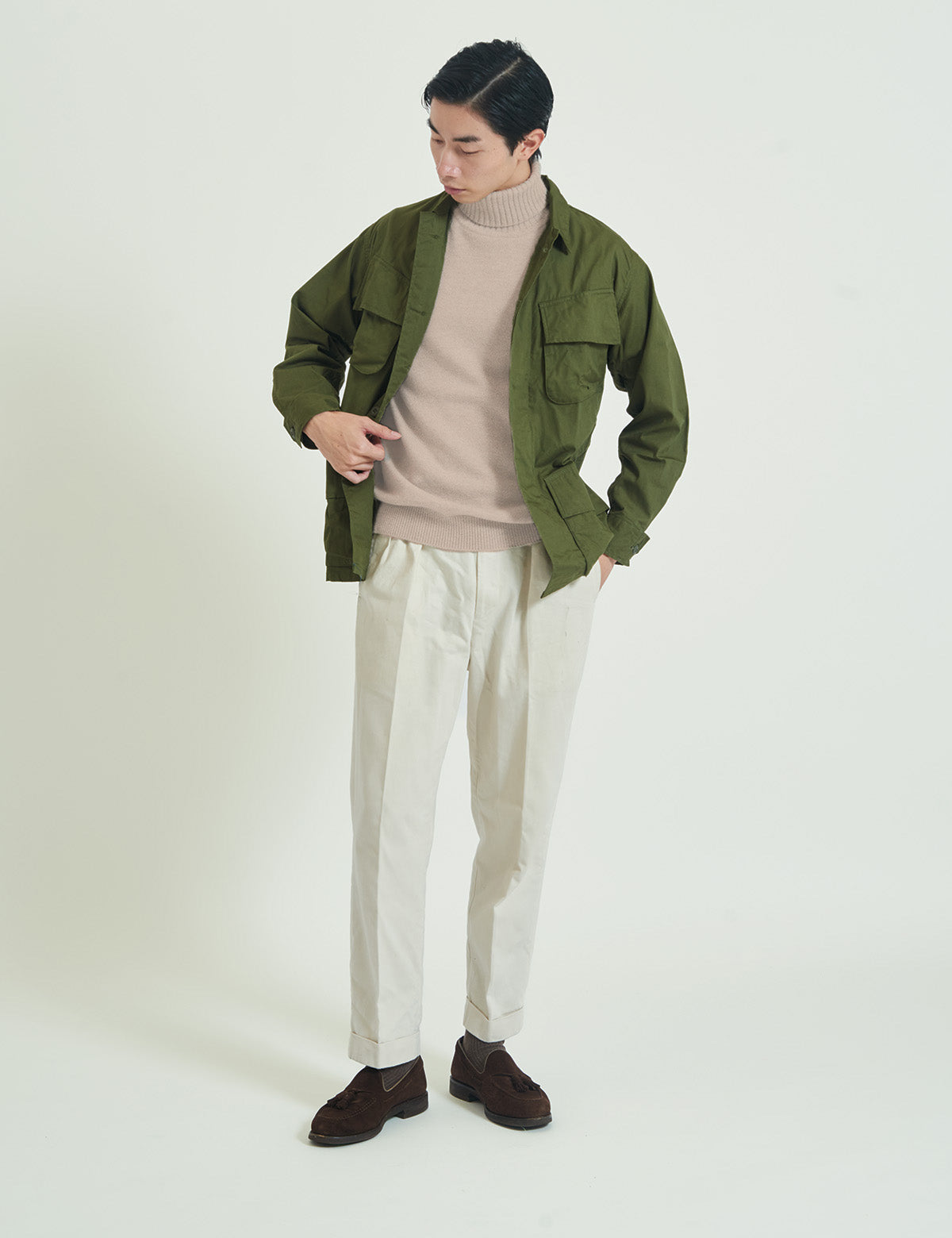 CASHMERE SILK WOOL TURTLENECK