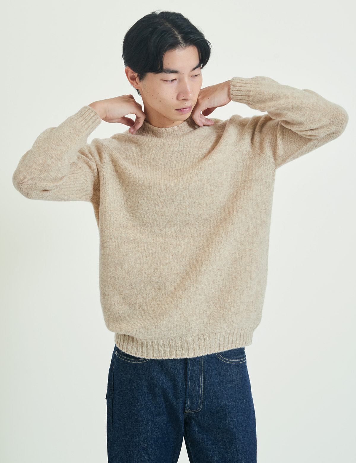 【UNISEX】SHETLAND WOOL CREWNECK SWEATER