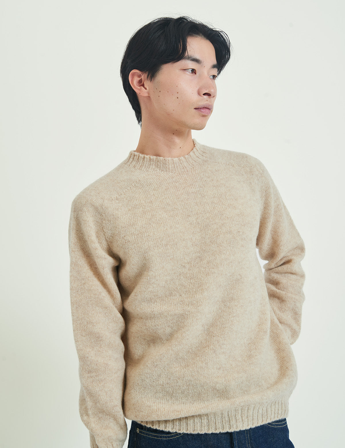 【UNISEX】SHETLAND WOOL CREWNECK SWEATER